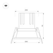 Встраиваемый светильник   6W Белый теплый 061252 MS-FLOW-BUILT-R85 220V IP20 круглый черный