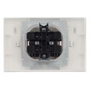Штепсельная розетка встраиваемая двойная IEK BRITE 16А BR-R26-16-44-K36-F РСбш12-3-44-БрЖ с крышкой в сборе жемчуг IP44