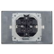 Штепсельная розетка встраиваемая двойная IEK BRITE 16А BR-R26-16-44-K46-F РСбш12-3-44-БрС с крышкой в сборе сталь IP44