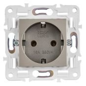 Штепсельная розетка встраиваемая IEK SKANDY 16А SK-R11-16-K37 SK-R05Sh с з/к без з/ш шампань