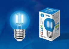 лампа декоративная светодиодная шар  G45 Синий 5.0W UL-00002990 LED-G45-5W/BLUE/E27 GLA02BL