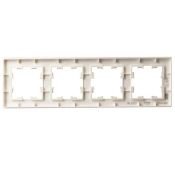 Рамка стеклянная 4 поста IEK BRITE BR-M42-G-31-K96 РУ-4-2-БрП персиковый матовый