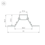 алюминиевый профиль COMFORT21-V-FANTOM-2000 ANOD 053032