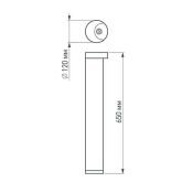 светильник 12W Белый теплый 020337 LGD-Path-Round120-H650B-12W 220V IP54 цилиндр стационарный черный