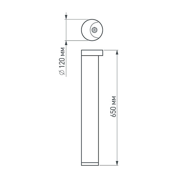 светильник 12W Белый теплый 020337 LGD-Path-Round120-H650B-12W 220V IP54 цилиндр стационарный черный