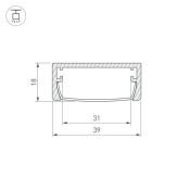 алюминиевый профиль ARL ARH-WIDE-W39-2000 ANOD 030982