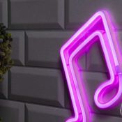 фигурка  светодиодная неоновая «Ноты» Розовый 19*21 см., ААх3, USB