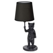 светильник настольный без лампы UML-B465  E14 SILVER-BLACK UL-00013444 "Кот" черный