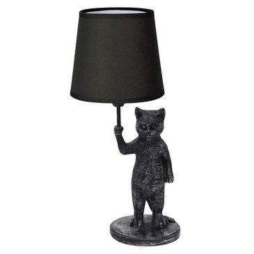 светильник настольный без лампы UML-B465  E14 SILVER-BLACK UL-00013444 "Кот" черный
