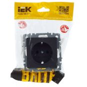Штепсельная розетка встраиваемая IEK BRITE 16А BR-R11-16-K53 РС11-1-0-БрГ с з/к без з/ш графит