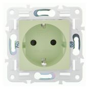 Штепсельная розетка встраиваемая IEK SKANDY 16А SK-R14-16-1-K06 SK-R06G с з/к и шторками безвинтовое крепление мятный