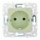 Штепсельная розетка встраиваемая IEK SKANDY 16А SK-R14-16-1-K06 SK-R06G с з/к и шторками безвинтовое крепление мятный