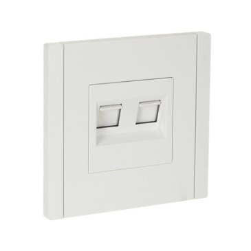 Розетка встраиваемая компьютерная IEK FORTE&PIANO двойная RJ45 кат.5E FP233 белый FP-K20-1-K01