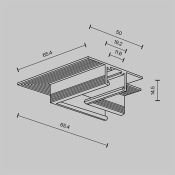 Угол-соединитель 90° встраиваемый под ГКЛ 12,5мм Exility X TRA239CLS-42.12B чёрный