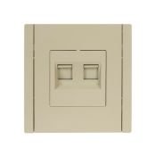 Розетка двойная RJ11+RJ45 IEK FORTE&PIANO кат.5E FP435 ваниль FP-KT20-O-1-K10