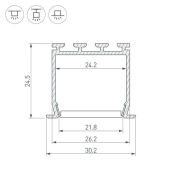 алюминиевый профиль KLUS PLS-LOCK-H25-FS-2000 ANOD 016446