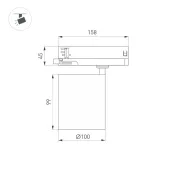 Трековый светильник  36W Белый дневной LGD-DYKE-4TR-R100 20 deg на шинопровод черный 052137
