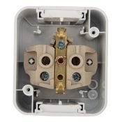 Розетка одноместная Mini OG KR-78-0605 с/з белая керамическая IP54 KRANZ