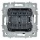 Выключатель встраиваемый двухклавишный перекрестный IEK BRITE BR-V23-0-10-K36 ВС10-2-3-БрЖ жемчуг