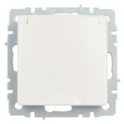 Штепсельная розетка встраиваемая IEK BRITE 16А BR-R16-16-K36 РСбш10-3-БрЖ с з/к и шторками с крышкой жемчуг IP20