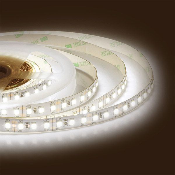 Светодиодная лента Белый дневной 2835 12V 12W/m 120Led/метр 00-131 Стандарт 10мм IP20