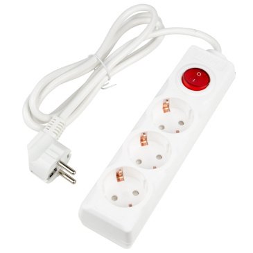 удлинитель с заземлением и выключателем Uniel UL-00010013 S-GCU3-1.5B WHITE 1,5м Ultra