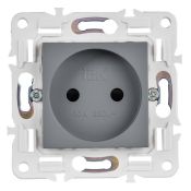 Штепсельная розетка встраиваемая IEK SKANDY 10А SK-R13-10-K03 SK-R01Gr без з/к с з/ш серый