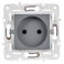Штепсельная розетка встраиваемая IEK SKANDY 10А SK-R13-10-K03 SK-R01Gr без з/к с з/ш серый