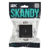 Выключатель встраиваемый одноклавишный проходной с подсветкой IEK SKANDY SK-V12-1-10-K02 SK-V08Bl черный