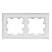 Рамка пластик 2 поста IEK BRITE BR-M22-12-K91 РУ-2-БрАБ арктический белый/белый