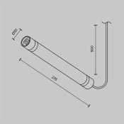 Соединитель для модульной системы Shelf с блоком питания 100W 276мм CA011-L300-100W-B чёрный