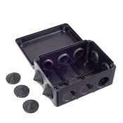 Коробка распаячная КМ41242 для открытой проводки 150х110х70мм IP55 10 гермовводов черная (RAL 9005) UKO11-150-110-070-K02-55 IEK