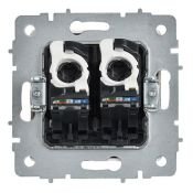Розетка встраиваемая компьютерная двойная IEK BRITE BR-K20-1-K91 РК10-2-БрАБ RJ45 кат.5E арктический белый
