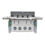 Выключатель встраиваемый двухклавишный перекрестный IEK SKANDY SK-V23-0-10-K03 SK-V06Gr серый