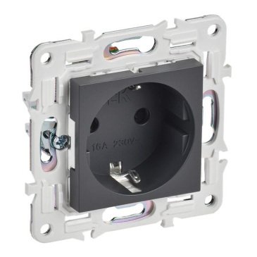 Штепсельная розетка встраиваемая IEK SKANDY 16А SK-R14-16-K48 SK-R04T с з/к без з/ш титан