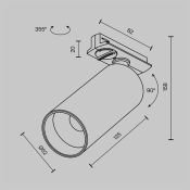 Трековый светильник 12W Белый теплый Фокус/Focus LED Unity 50deg TR021-1-12W3K-W-BBS IP20 на шинопровод латунь