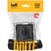 Розетка встраиваемая компьютерная IEK BRITE BR-K10-2-K02 РК11-БрЧ RJ45 кат.6 черный