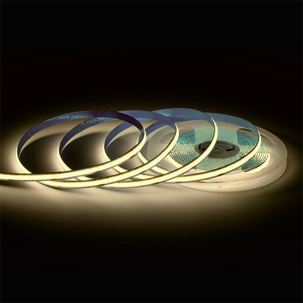Светодиодная лента Белый теплый COB 24V 10W/m 312Led/метр 00-393 PRO 8мм IP20