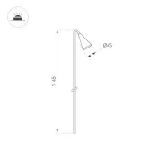 светильник   3W Белый теплый 050690 KT-HAREBELL-BOLL-H1145 (BK, 40 deg, 24V) IP65 черный