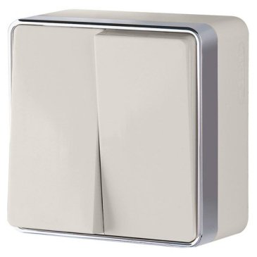Выключатель накладной двухклавишный WERKEL GALLANT WL15-03-01 / W5020003  слоновая кость Уценка!!!