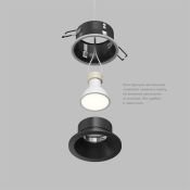 Встраиваемый светильник без лампы DENKIRS COVE DK2130-BK GU10 черный круглый IP44