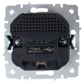 Штепсельная розетка встраиваемая IEK BRITE 16А BR-R14-16-U21-D31-K01 РЮш10-2-БрБ с з/к и шторками с USB A+A 3,1А белый