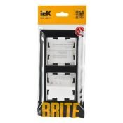Рамка пластик 2 поста IEK BRITE BR-M22-12-2-K23 РУ-2-Бр хром/черный