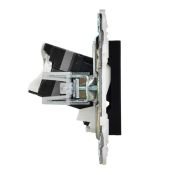 Розетка встраиваемая компьютерная двойная IEK SKANDY SK-K20-1-K02 SK-K03Bl RJ45 кат.5E черный