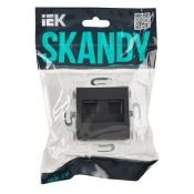 Розетка встраиваемая компьютерная двойная IEK SKANDY SK-K20-2-K53 SK-K04G RJ45 кат.6 графит