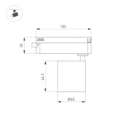 Трековый светильник   8W Белый теплый LGD-DYKE-2TR-R60 20 deg на шинопровод черный 052140