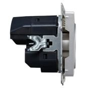 Штепсельная розетка встраиваемая IEK BRITE 16А BR-R14-16-U21-D21-K47 РЮш10-1-БрА с з/к и шторками с USB A+A 2,1А алюминий