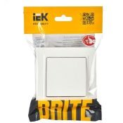 Выключатель встраиваемый одноклавишный IEK BRITE BR-V10-0-10-K91-F ВСР10-1-0-БрАБ в сборе арктический белый