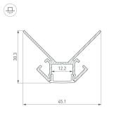 алюминиевый профиль ARL ARH-DECORE-S12-EXT-2000 ANOD внешний 023889
