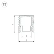 алюминиевый профиль SL-MINI-8-2000 ANOD+OPAL 036832